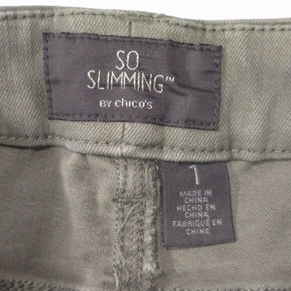 Slimming Sage Skinny Ankle Jeans 32x29 Olive Green Stretch Waist Boho Chic Urban - Picture 13 of 16